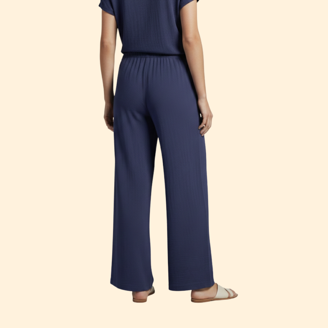 Women’s Relaxed Fit Palazzo Pants with Drawstring Waist