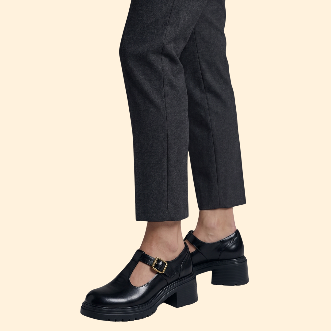 Women's Chunky Pumps with T-Strap