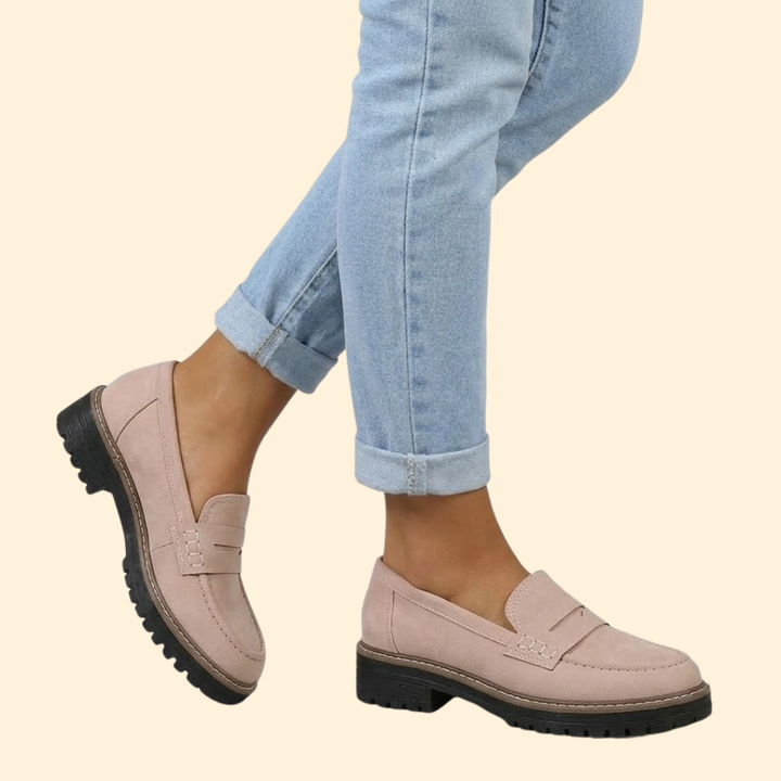 Women’s Suede Loafers with Lug Platform Sole