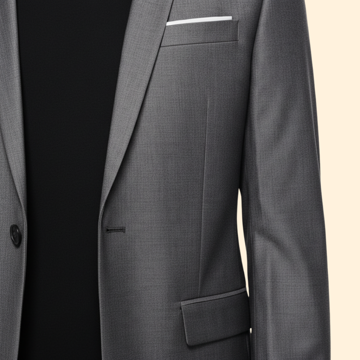 Men’s Blazer with Single Button Closure