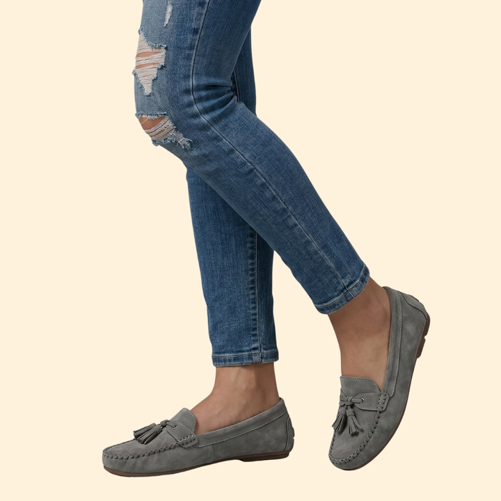 Women’s Suede Loafers with Tassel Detail