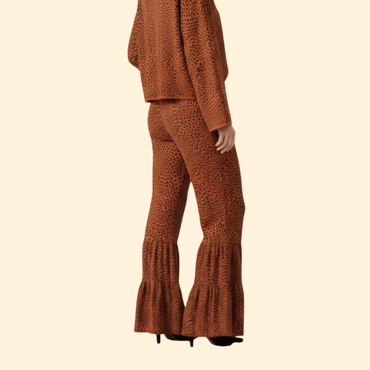 Women’s Flare Leg Pants with Ruffle Hem