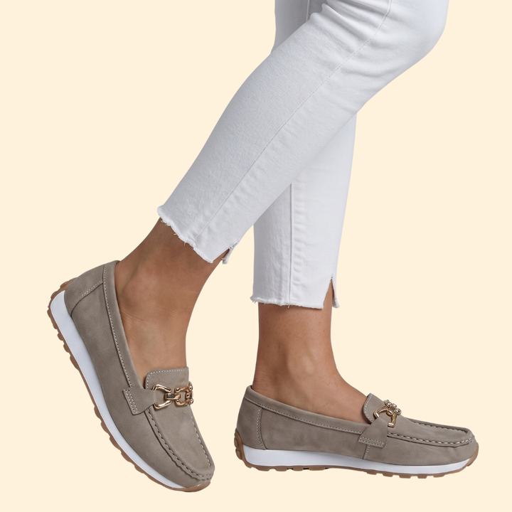 Women’s Suede Loafers with Rubber Traction Sole