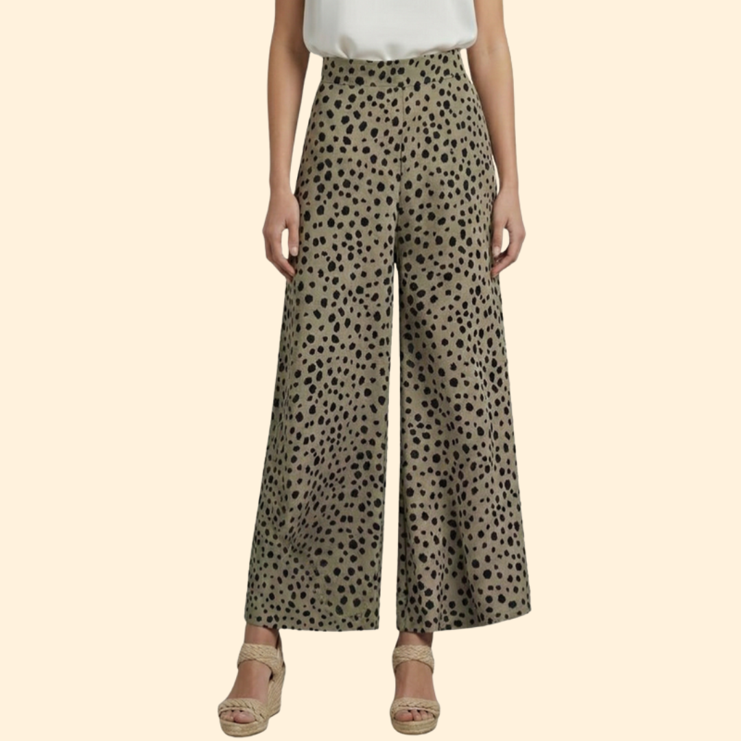 Women’s High Waist Pants with Spotted Print