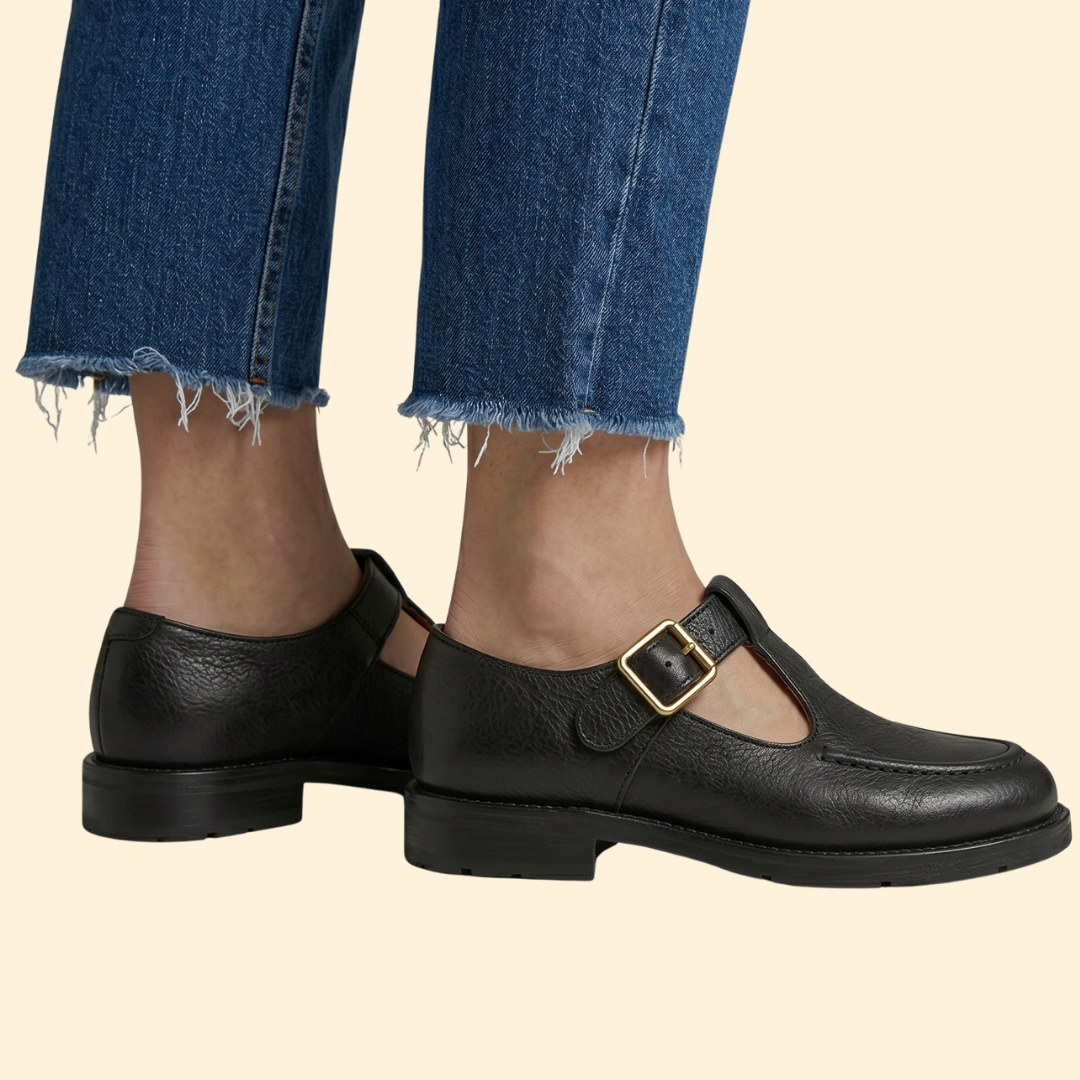 Women's orthopedic Leather Shoes with Straps