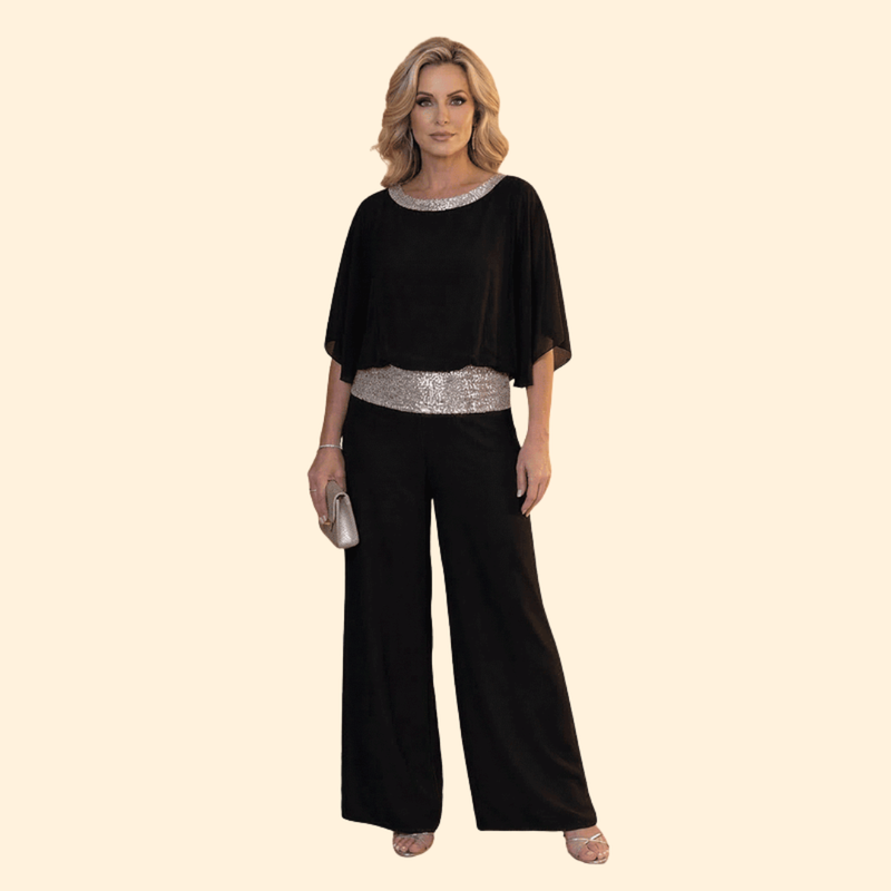 Women’s Elegant Jumpsuit with Sequin Detail