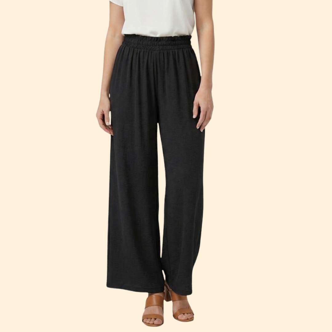 Women’s Wide-Leg Palazzo Pants with Elastic Waist