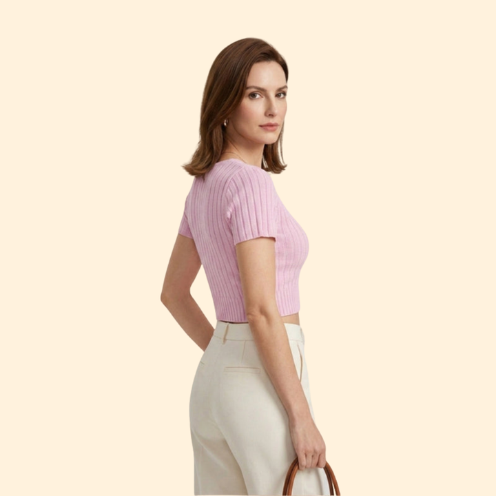 Women’s Crop Top with V-Neckline