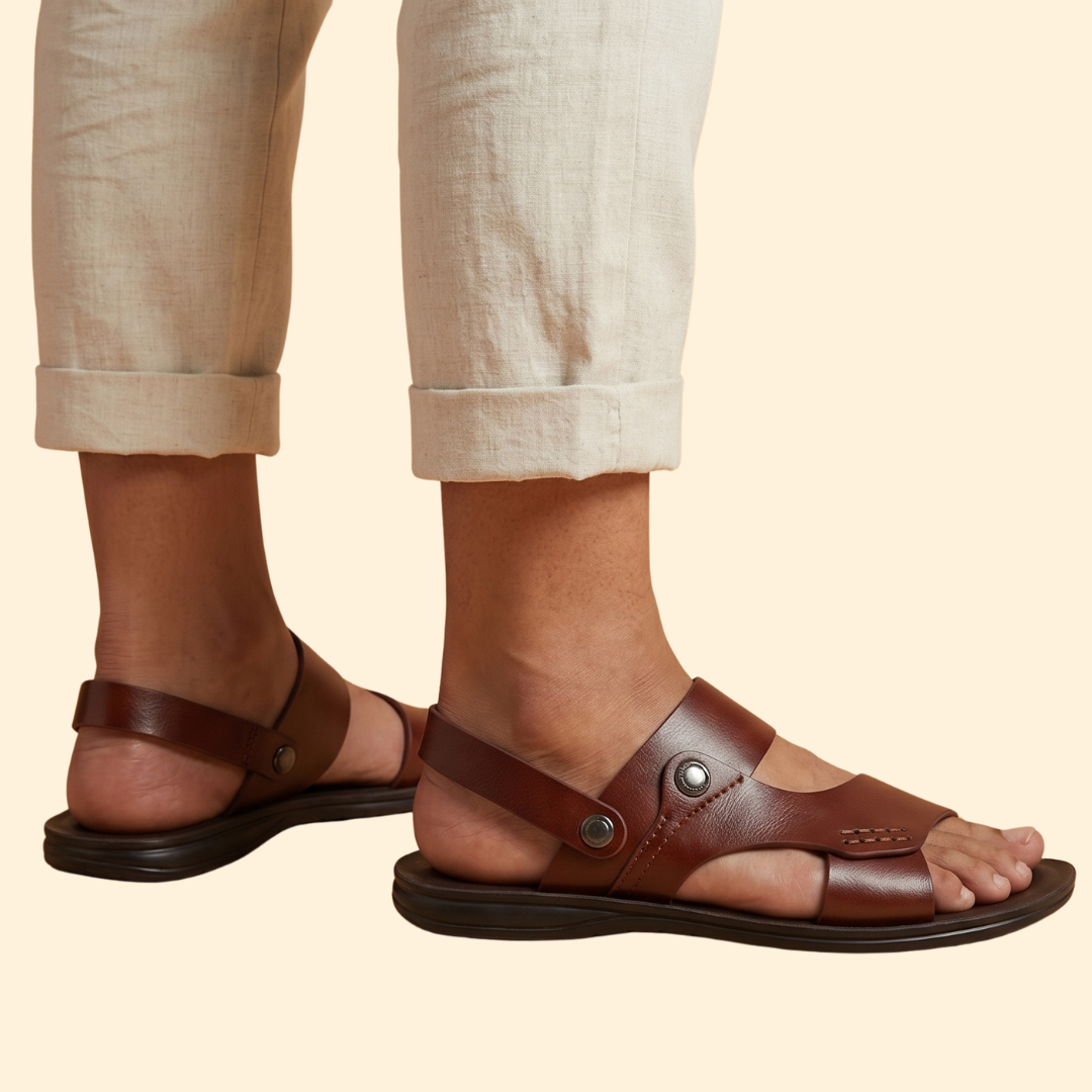 Women's Slingback Sandals with Hand-Stitched Details