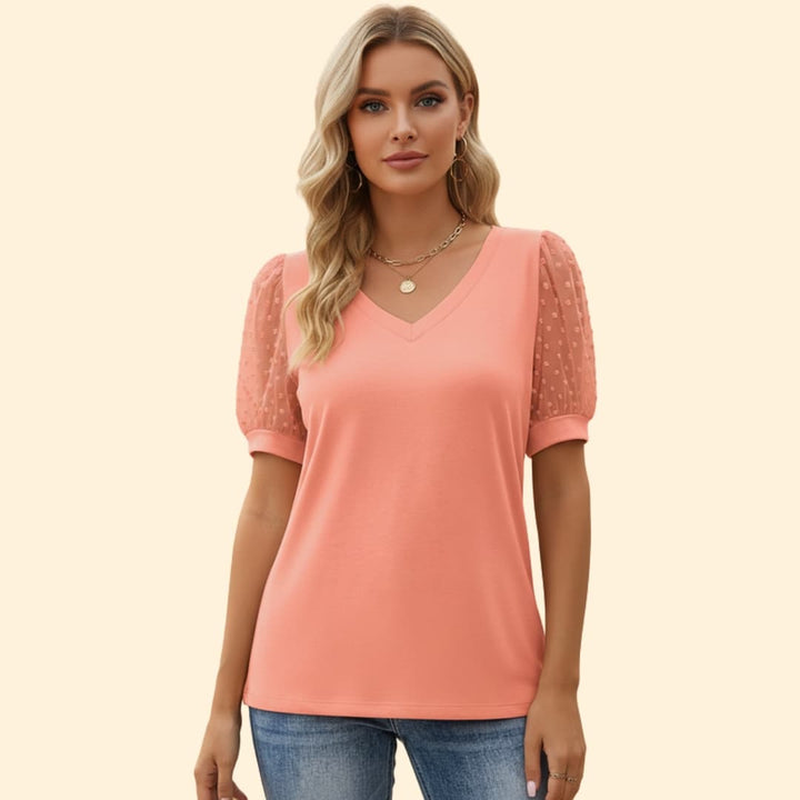 Women’s Casual T-Shirt with Puff Sleeve Design