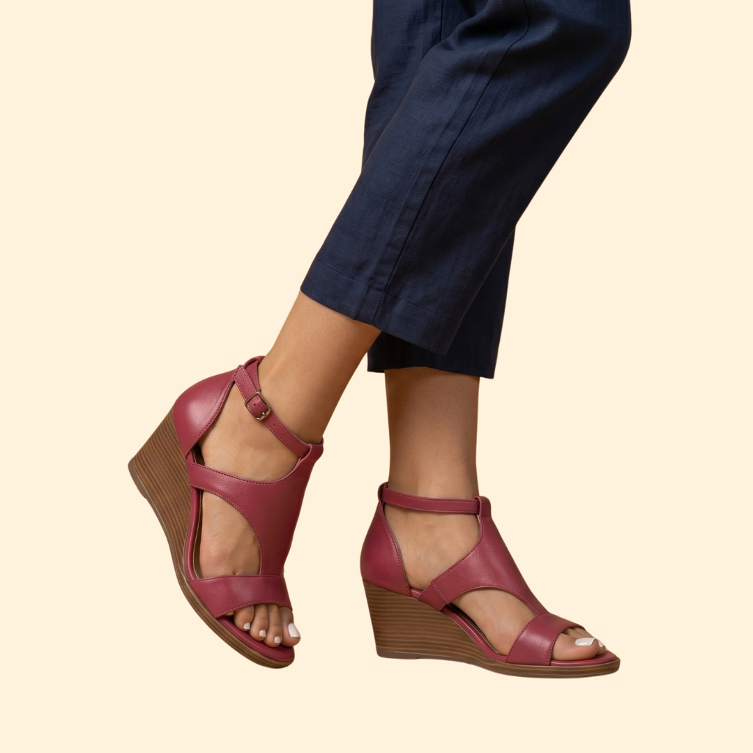 Women's Wedge Sandals with T-Strap