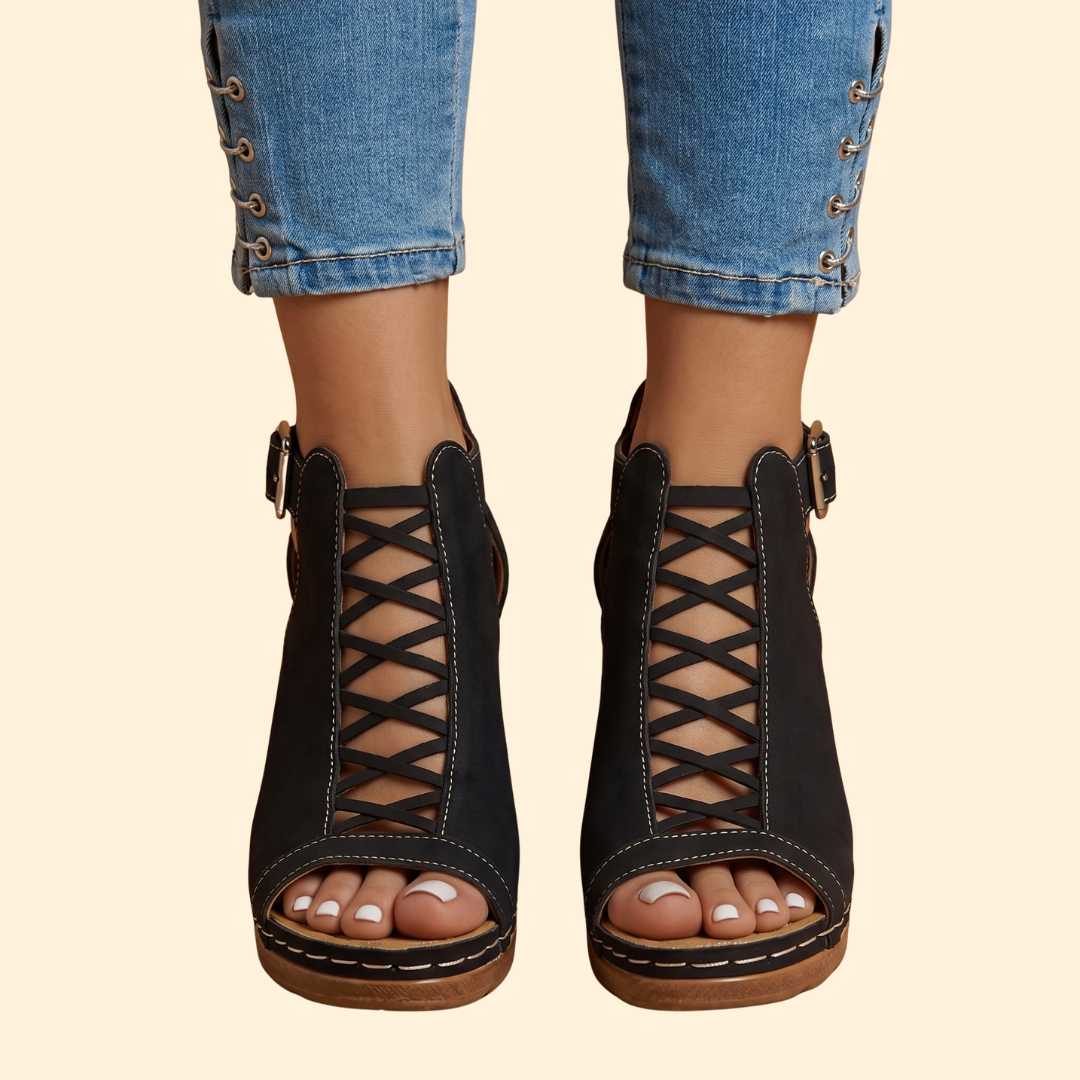 Women's Lattice Block Sandals