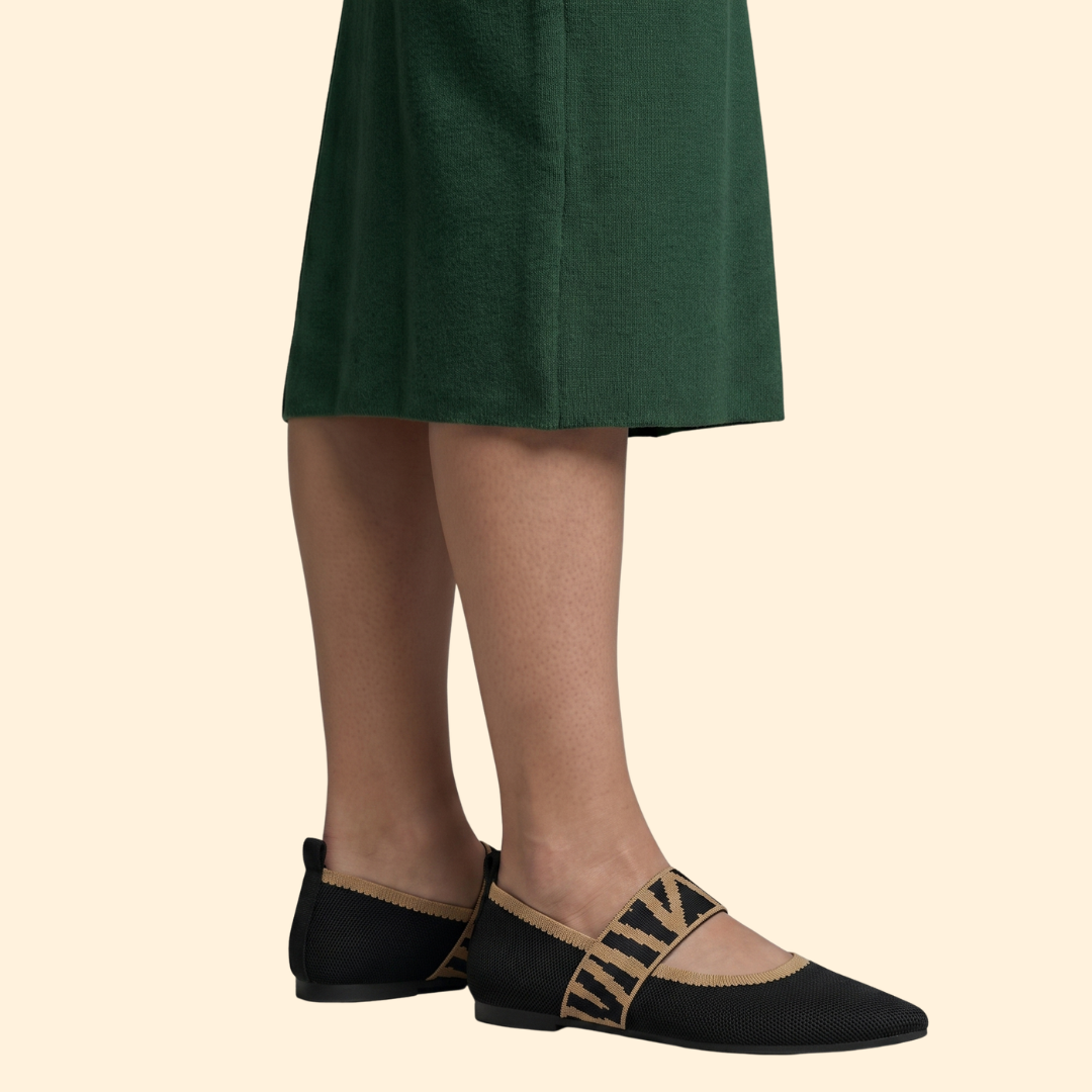 Women’s Slip On Shoes with Patterned Midstrap