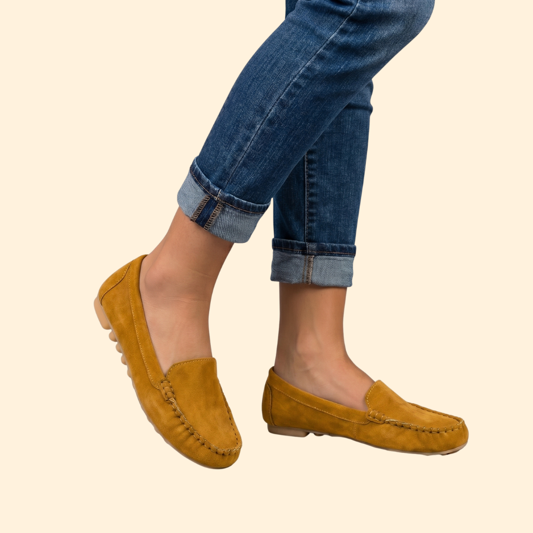 Women's Suede Loafers with Whipstitch