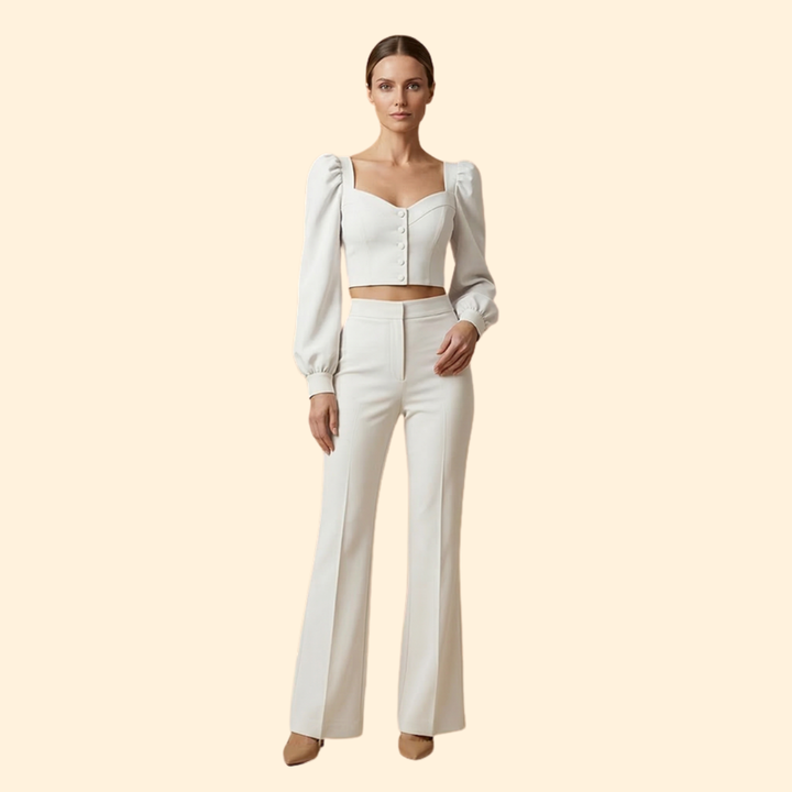 Women’s Crop Top with Puff Sleeve Design