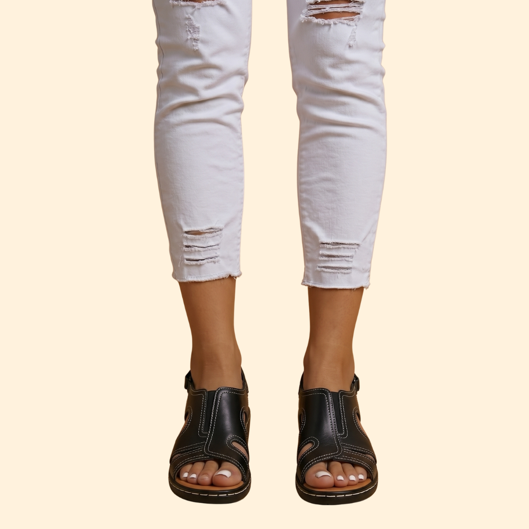 Women's Adjustable Sandals with Stitching