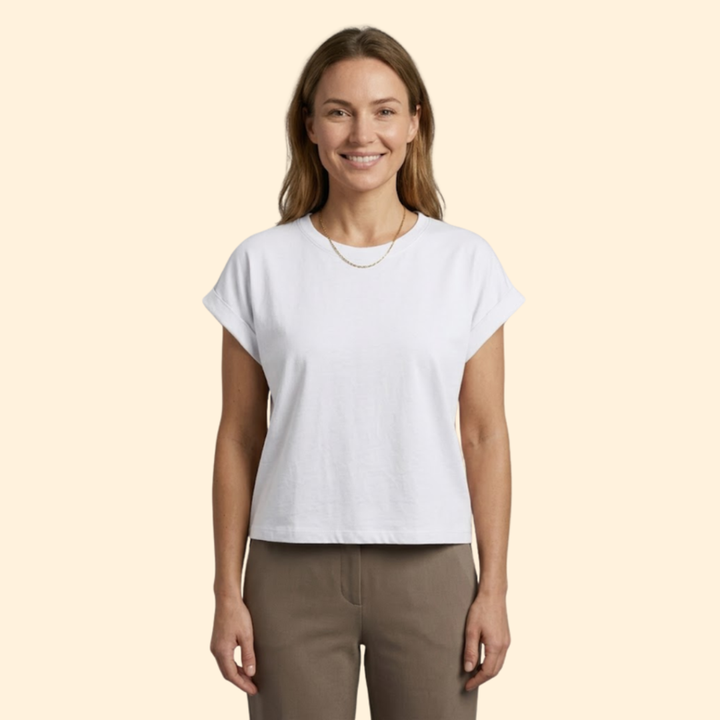 Women’s Casual Crop Top with Relaxed Fit