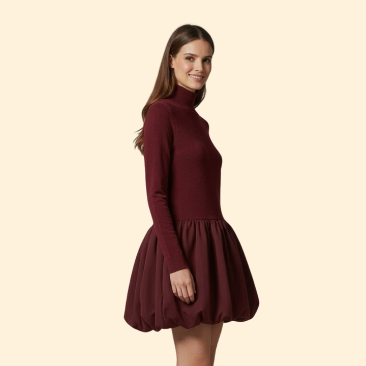 Women’s Long Sleeve Jumpsuit Flared Skirt