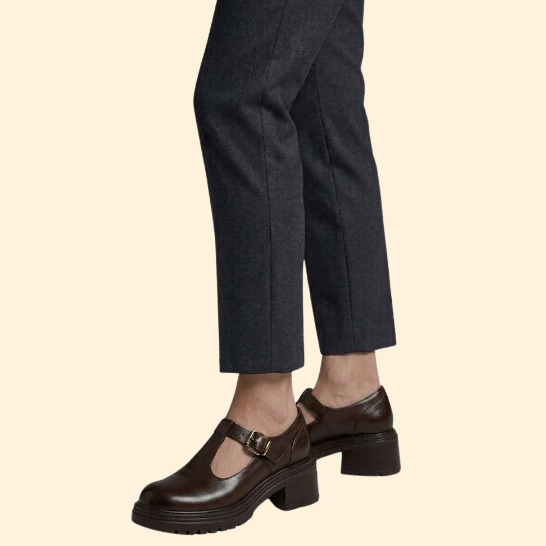 Women's Chunky Pumps with T-Strap