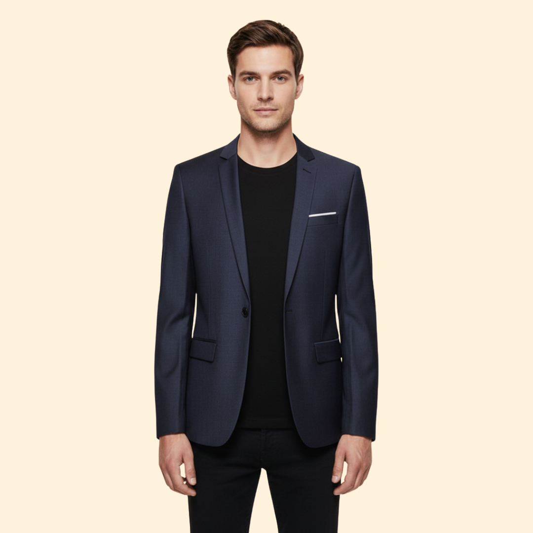 Men’s Blazer with Single Button Closure