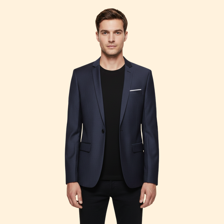 Men’s Blazer with Single Button Closure