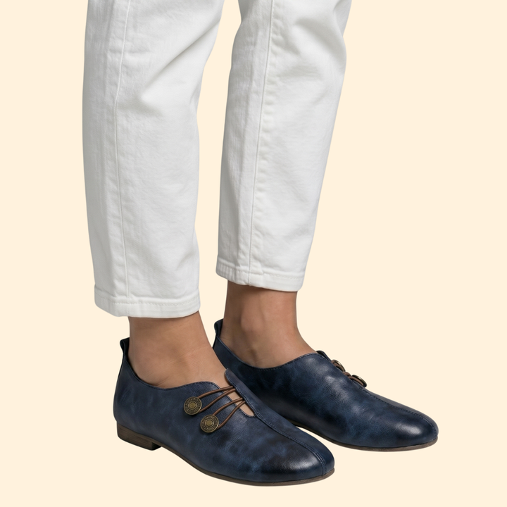 Women’s Suede Loafers with Buttons