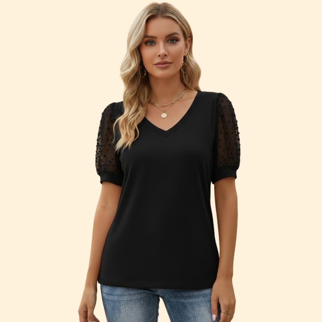 Women’s Casual T-Shirt with Puff Sleeve Design