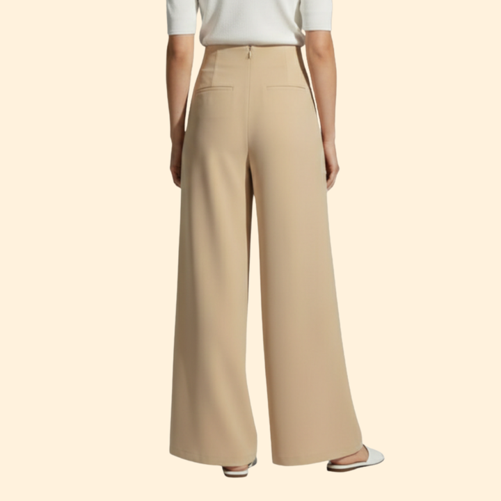Women’s High Waist Pants with Pleated Front