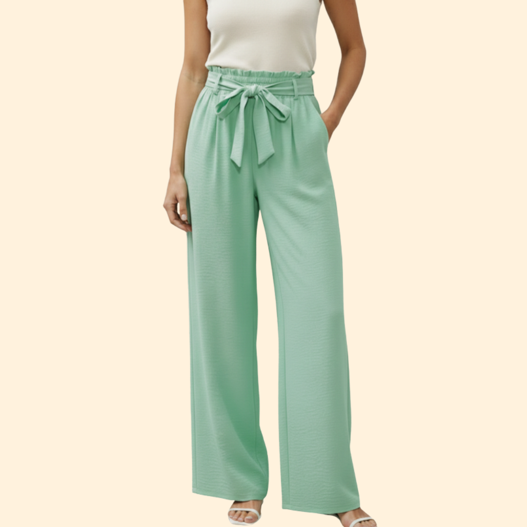 Women’s Palazzo Pants with Tie Waist Detail