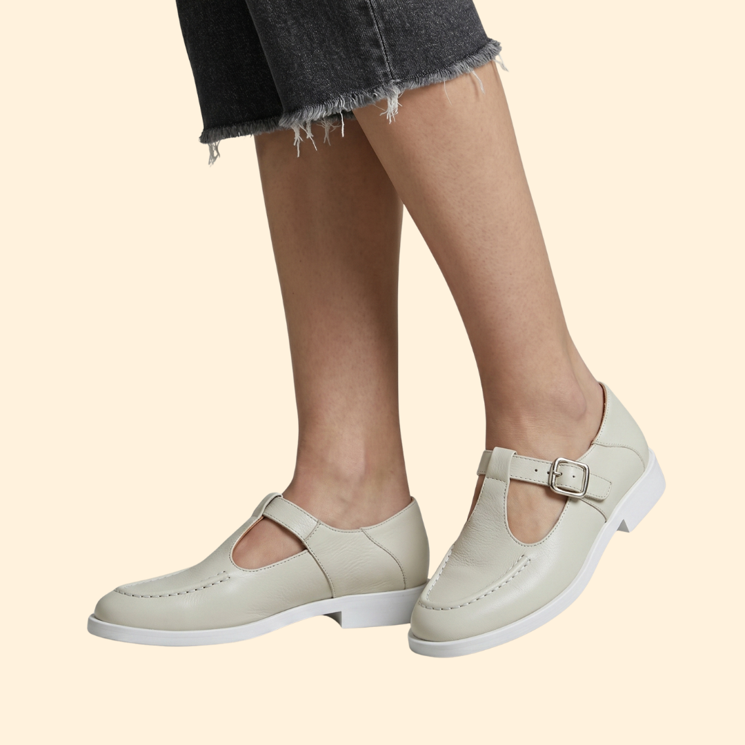 Women's orthopedic Leather Shoes with Straps