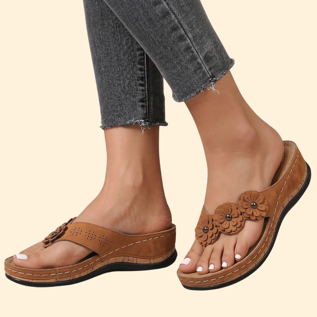 Women's Orthopedic Sandals with Appliqué