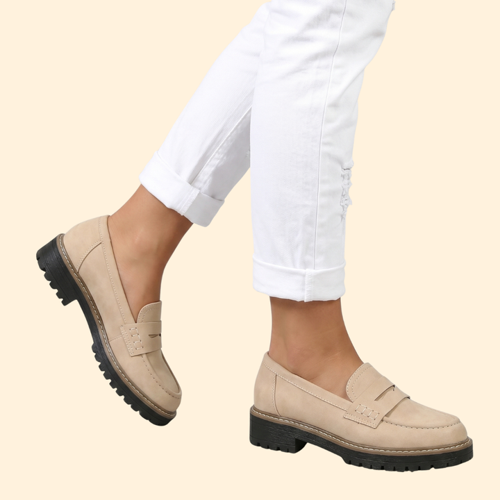 Women’s Suede Loafers with Lug Platform Sole