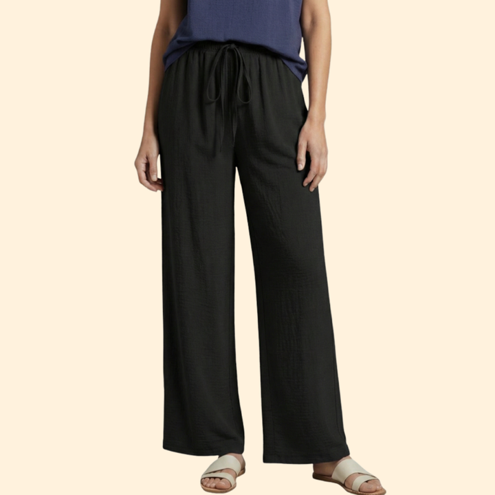 Women’s Relaxed Fit Palazzo Pants with Drawstring Waist