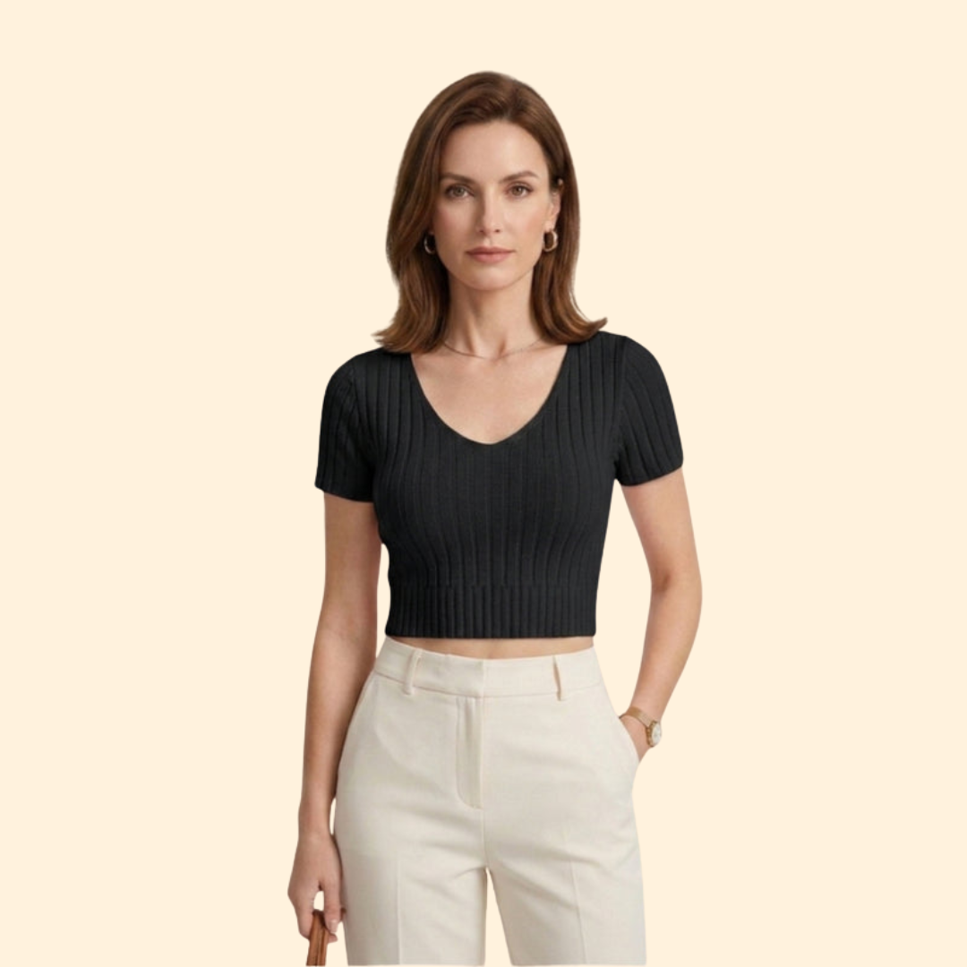 Women’s Crop Top with V-Neckline