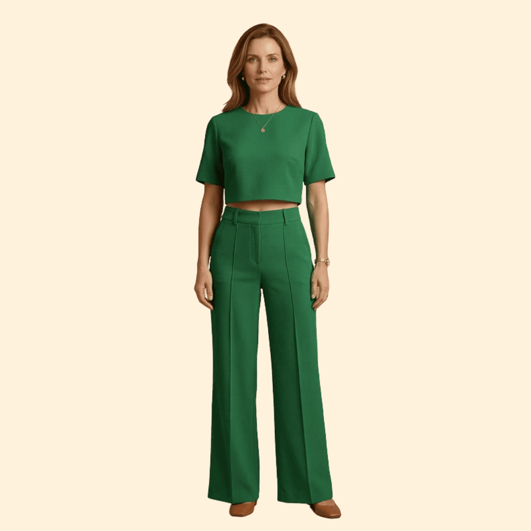 Women’s Two-Piece Set with Short-Sleeved Top
