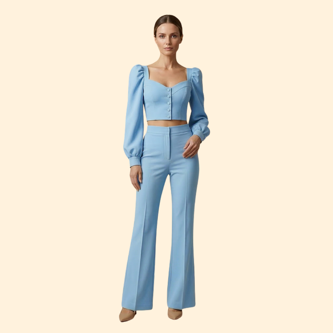Women’s Crop Top with Puff Sleeve Design