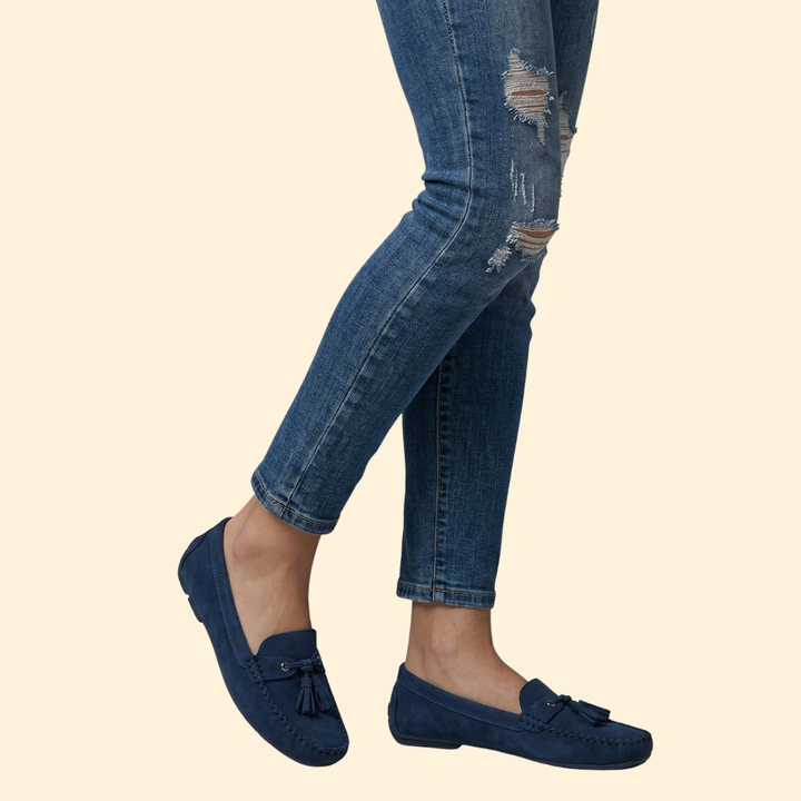 Women’s Suede Loafers with Tassel Detail