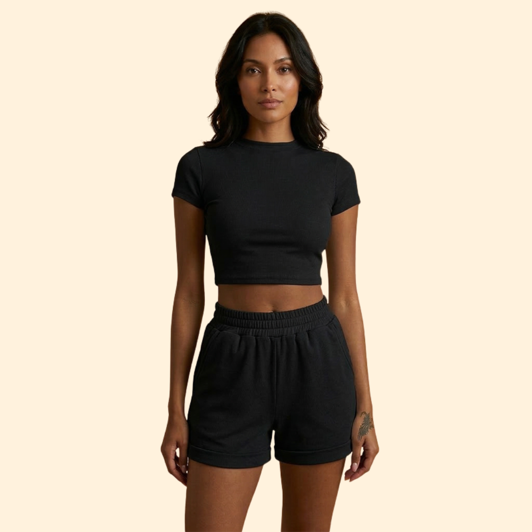 Women's Active Set with Sporty Crop Top