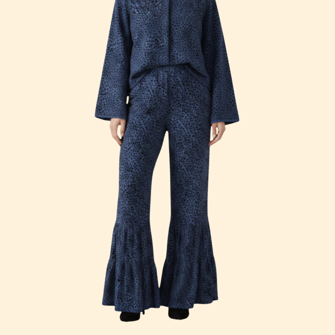 Women’s Flare Leg Pants with Ruffle Hem