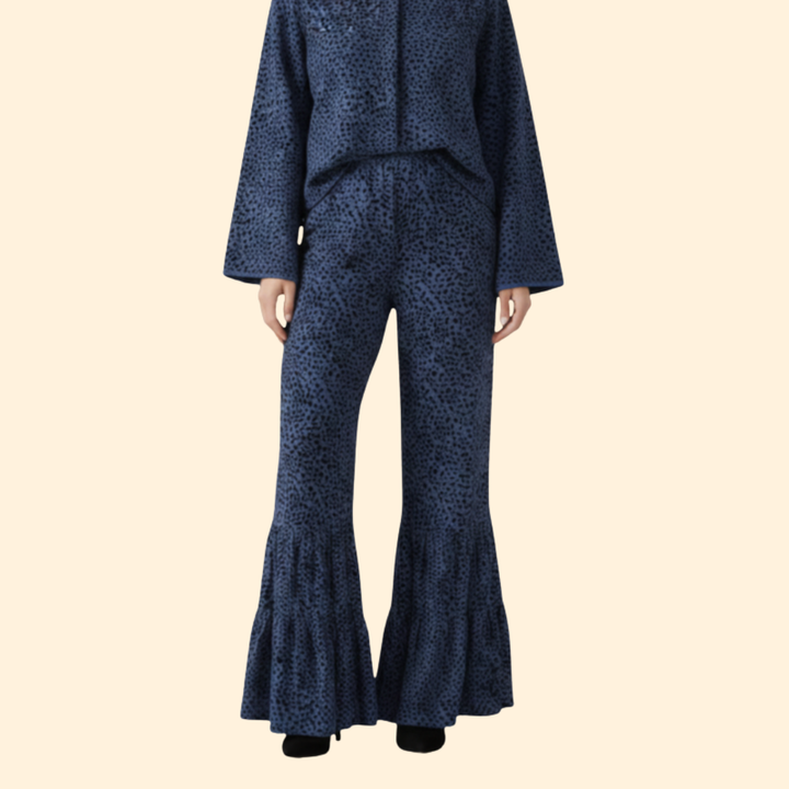 Women’s Flare Leg Pants with Ruffle Hem