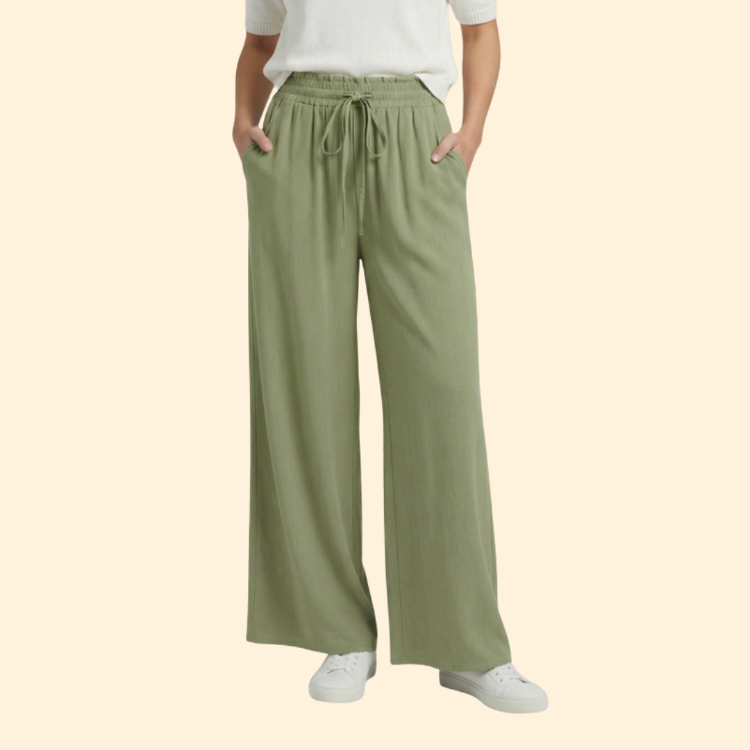Women’s Palazzo Pants with Elastic Drawstring Waist