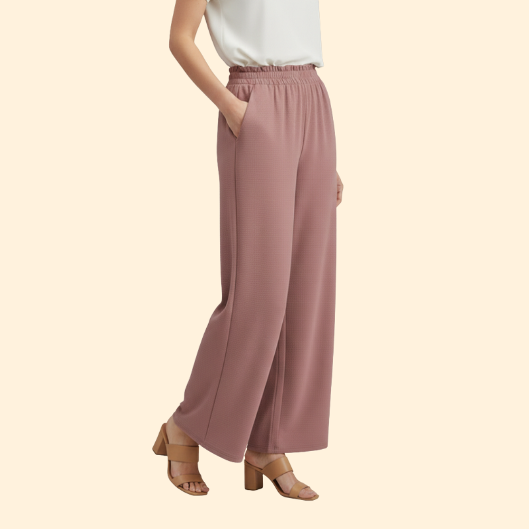 Women’s Wide-Leg Palazzo Pants with Elastic Waist