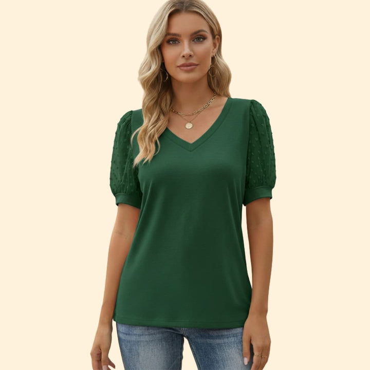 Women’s Casual T-Shirt with Puff Sleeve Design