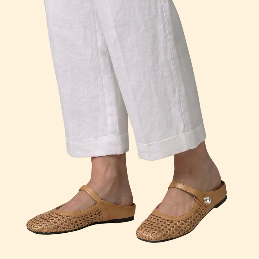 Women’s Slip On Shoes with Decorative Button