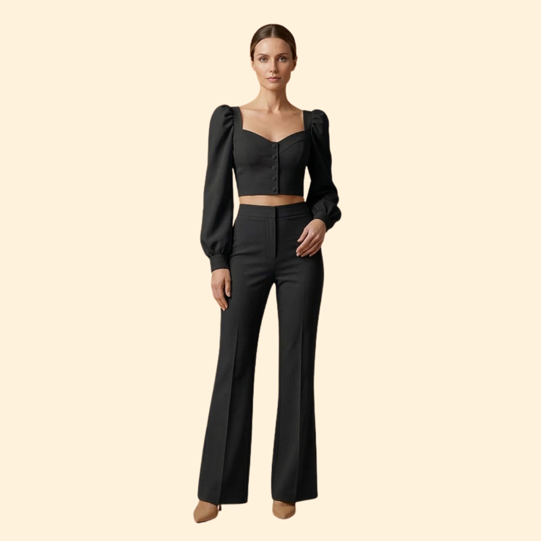 Women’s Crop Top with Puff Sleeve Design