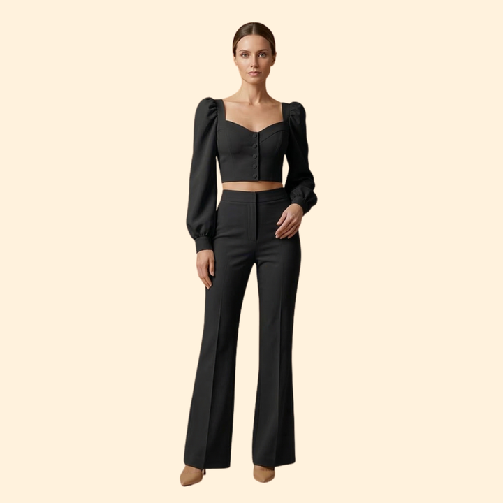 Women’s Crop Top with Puff Sleeve Design
