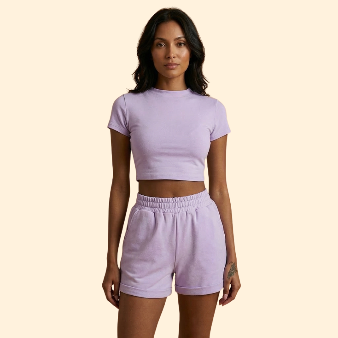 Women's Active Set with Sporty Crop Top