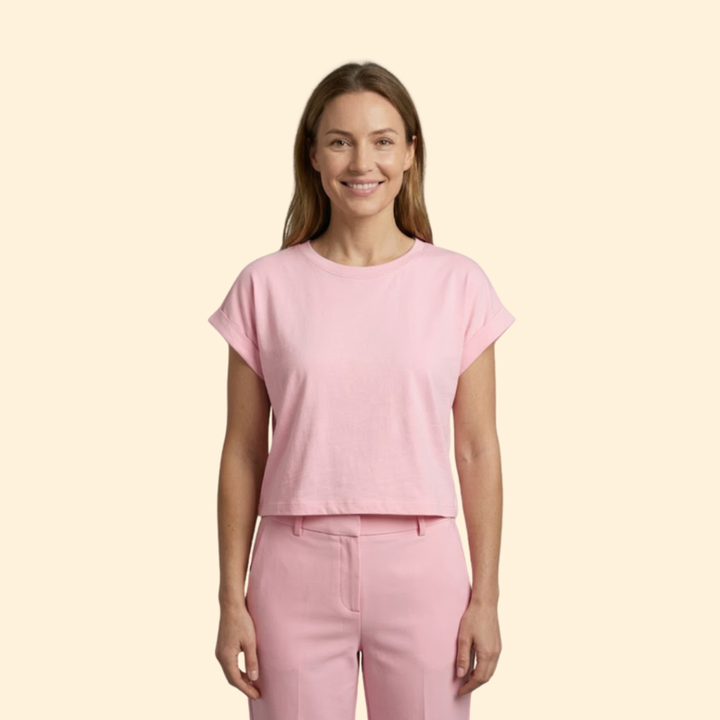 Women’s Casual Crop Top with Relaxed Fit