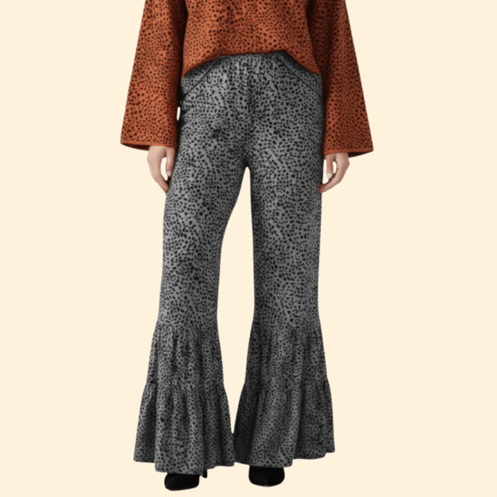 Women’s Flare Leg Pants with Ruffle Hem