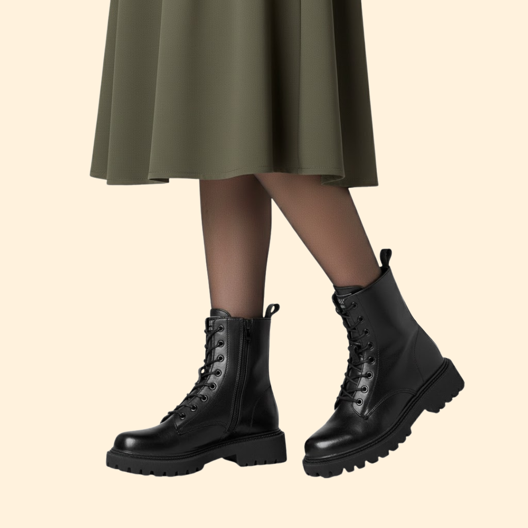 Women’s Lace-Up Boots with Chunky Sole